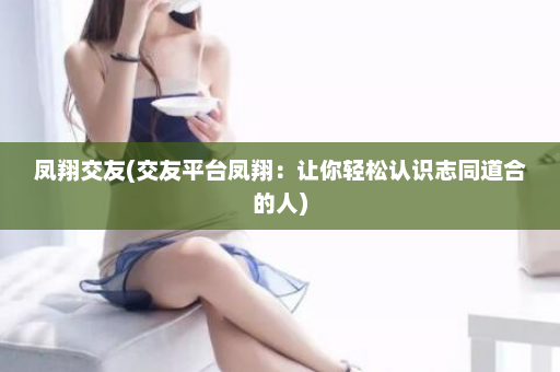 凤翔交友(交友平台凤翔：让你轻松认识志同道合的人)  第1张