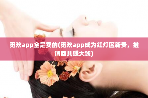 觅欢app全是卖的(觅欢app成为红灯区新贵，推销商共赚大钱)  第1张